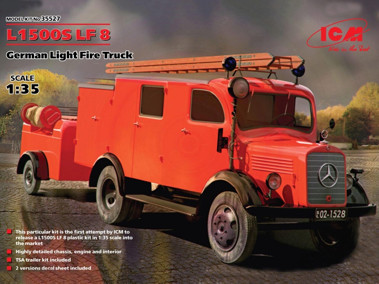 ICM 35527 MB L1500S LF 8 German Light Fire Truck 1:35 Neu & OVP - Bild 3