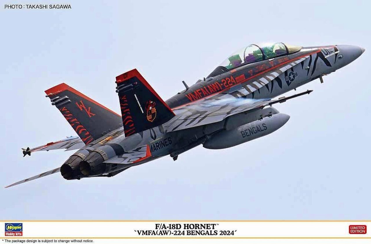Hasegawa 7545 1:48 F/A-18D Hornet Vmfa 224 Bengals 2024