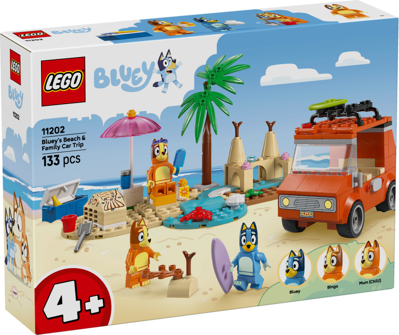 LEGO Bluey: Blueys Strandausflug 11202 | Spielzeug ab 4 Jahren für Jungen und Mädchen, 3 Minifiguren inkl. Bingo & Chilli und Zubehör, Geschenk für Kinder, 133 Teile - Bild 19