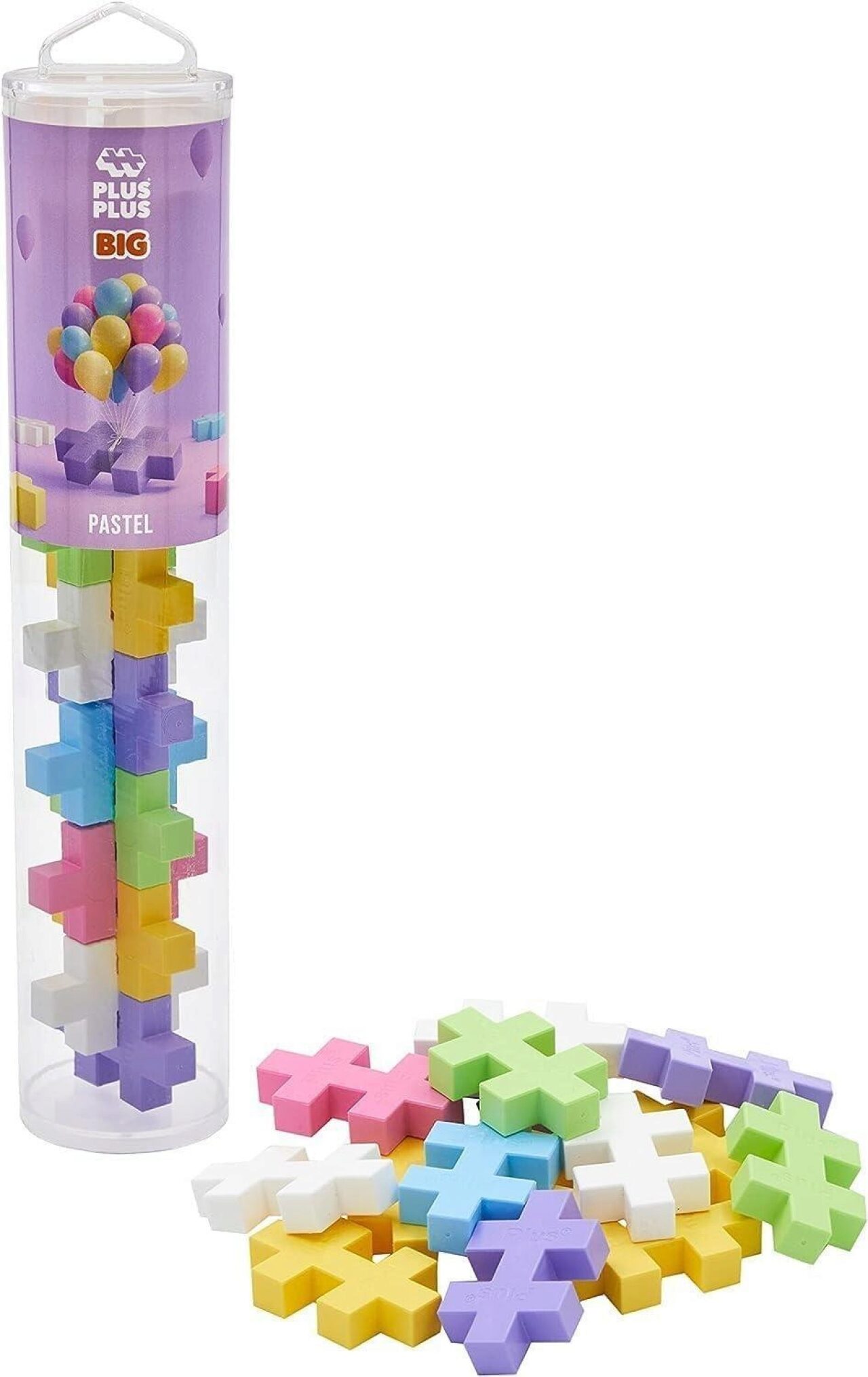 Plus-Plus 3225 Big Pastell, Bausteine Tube für Kinder ab 1 Jahr, 15 Teile | Geniales Konstruktionsspielzeug, große Kreativ-Bausteine, Lernspielzeug - Bild 3