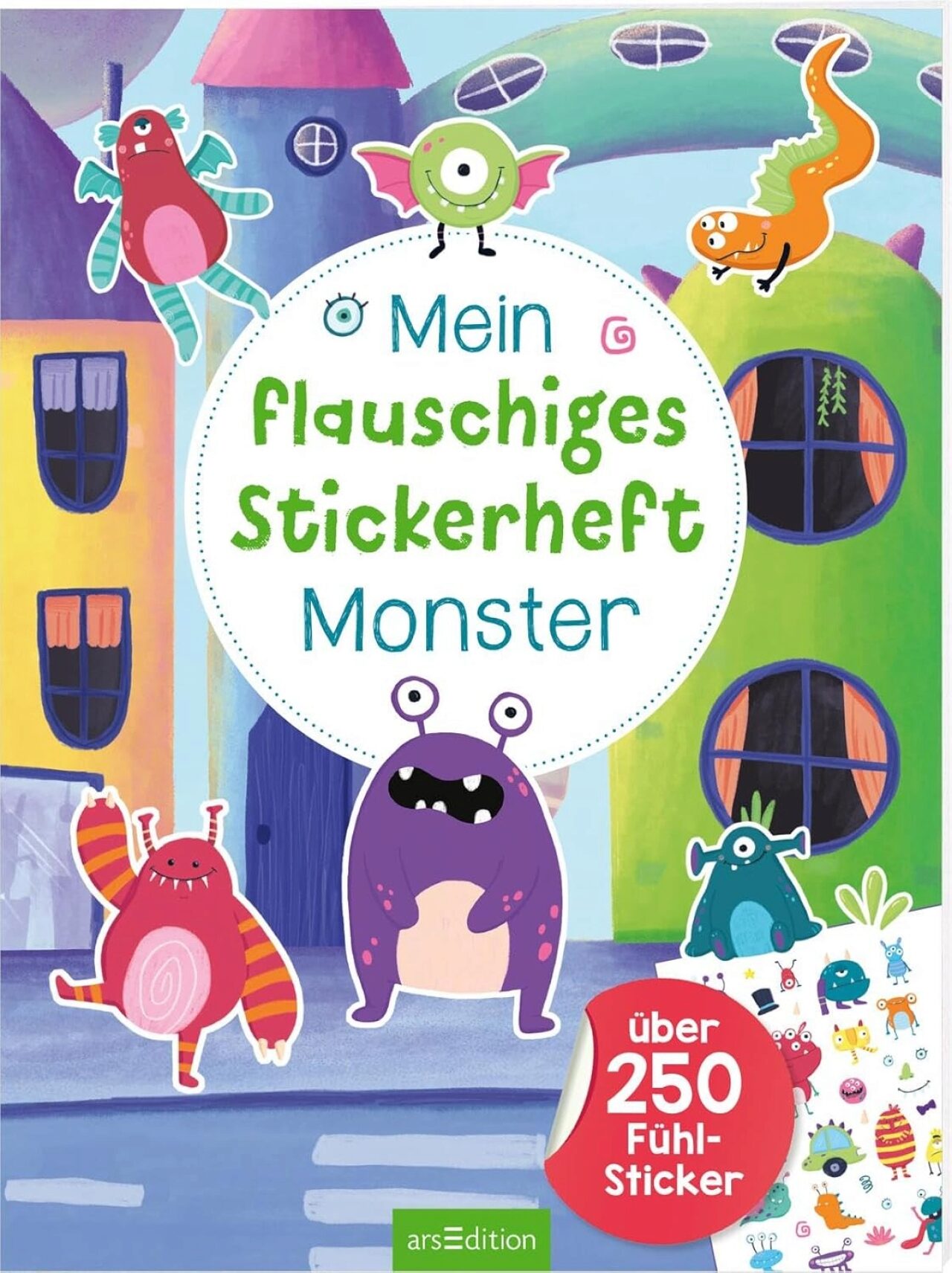 Ars Edition Arsedition 134903 Mein Flauschiges Stickerheft – Monster