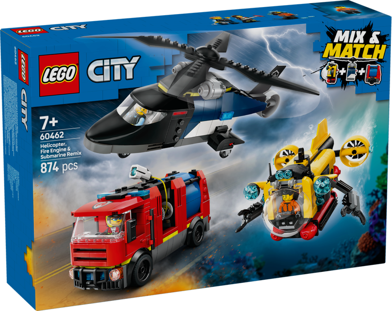 Lego City 60462 Kombinationsset mit Hubschrauber, Löschauto und U-Boot - Bild 14
