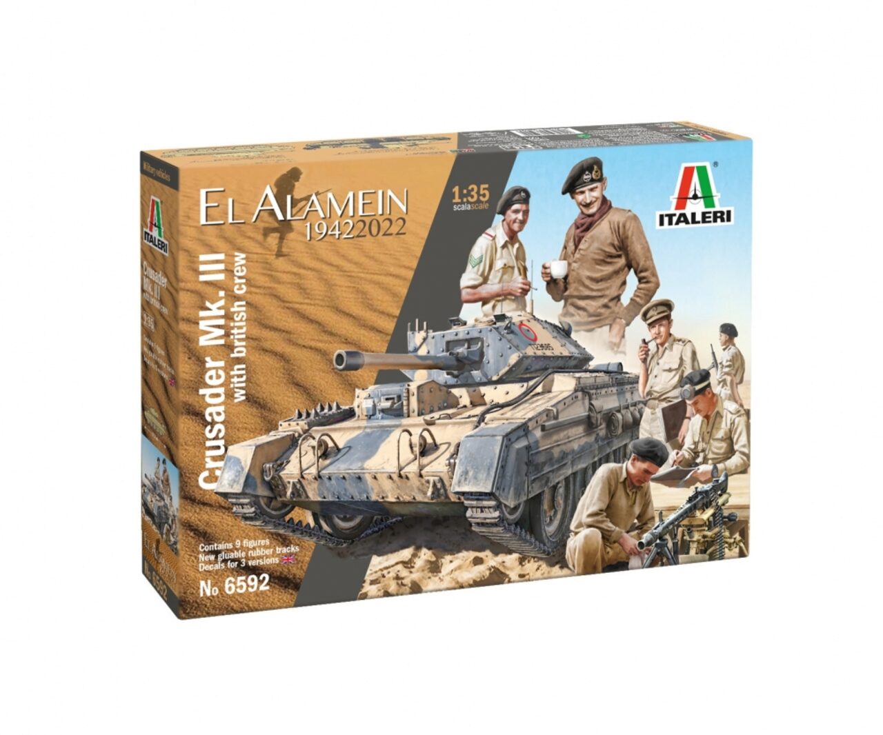 Italeri 510006592 1:35 Britischer Crusader Mk.iii Mit Besatzung