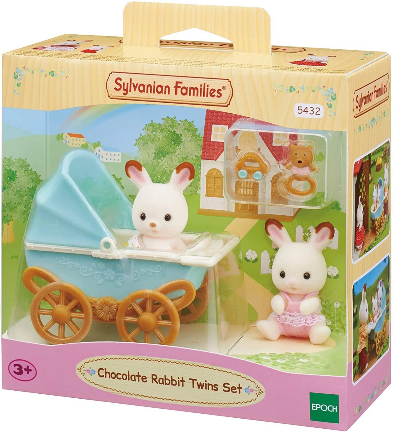 Sylvanian Families Epoch 5432 Schokoladenhasen Zwillinge Mit Kinderwagen