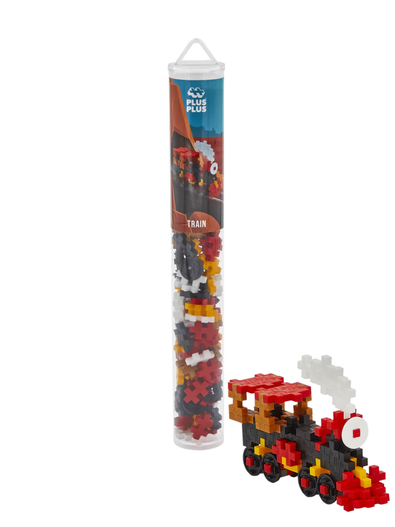 Plus-Plus 4285 Zug, Kreativ-Bausteine Tube, 100 Teile | Konstruktionsspielzeug, Baustein-Set für 2D und 3D Figuren, für Kinder ab 5 Jahren - Bild 4