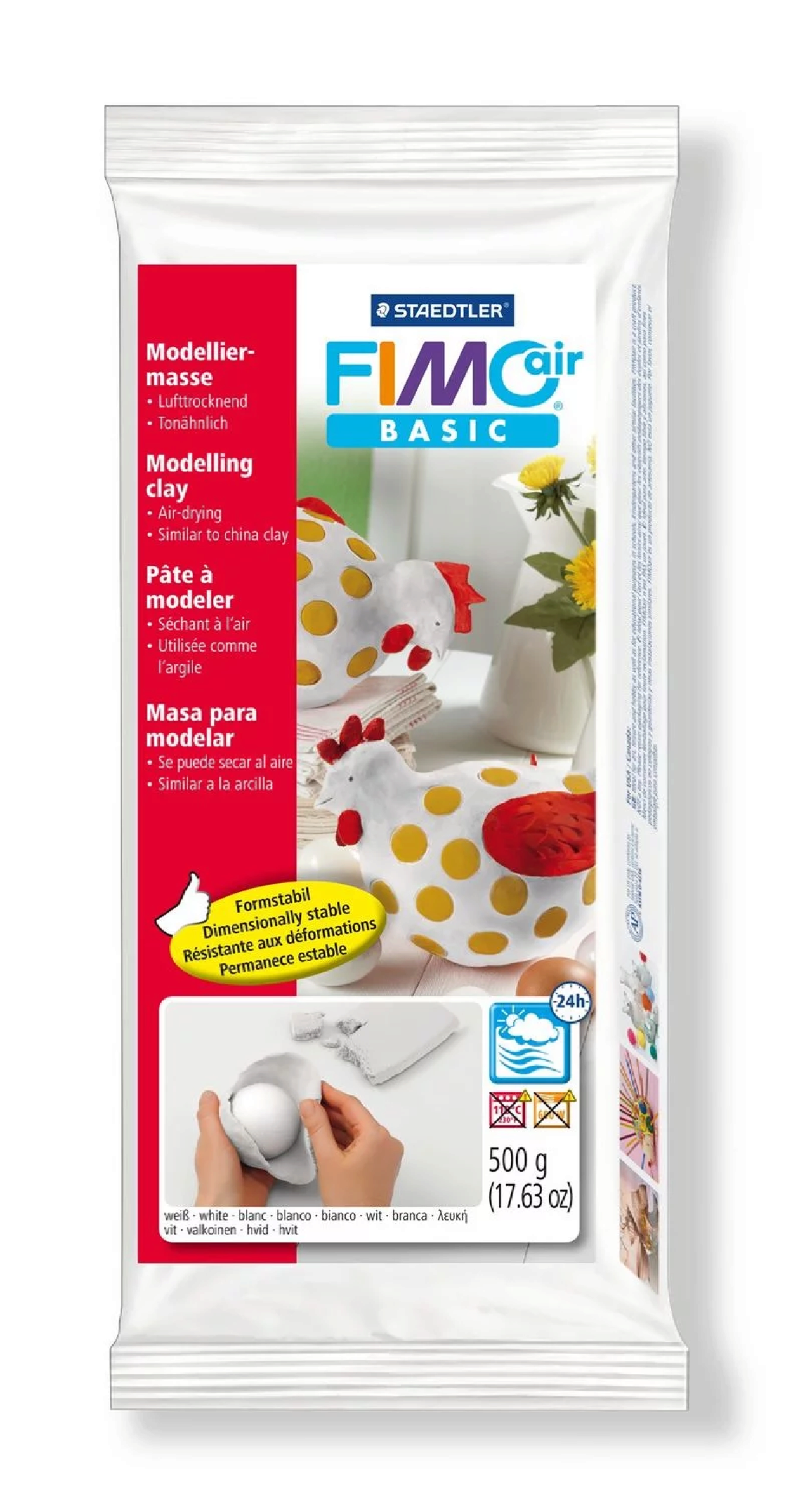 Staedtler Weiß Knetmasse - Fimo - Efaplast - Rosa - Kind - Trocknet Rissfrei - Image 4