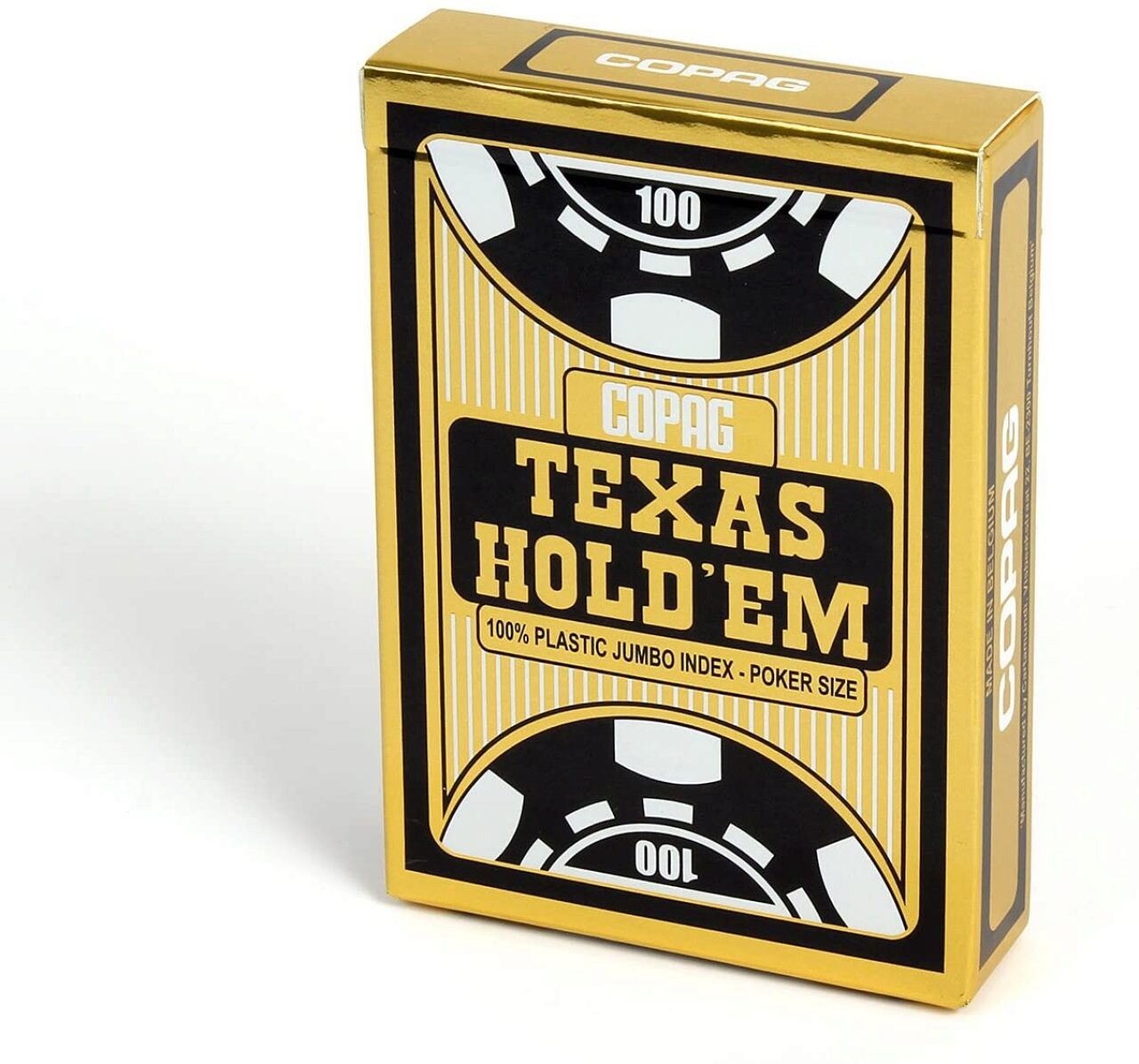 Ass Gold 10001000-0001 Copag Texas Hold Em - Jumbo Face - 2 Index - Black