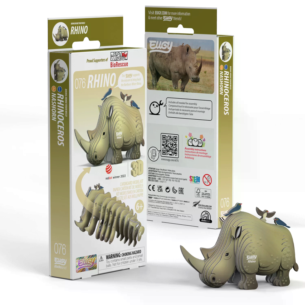 Eugy Mehrfarbig 3D Bastelset Nashorn - Bild 3