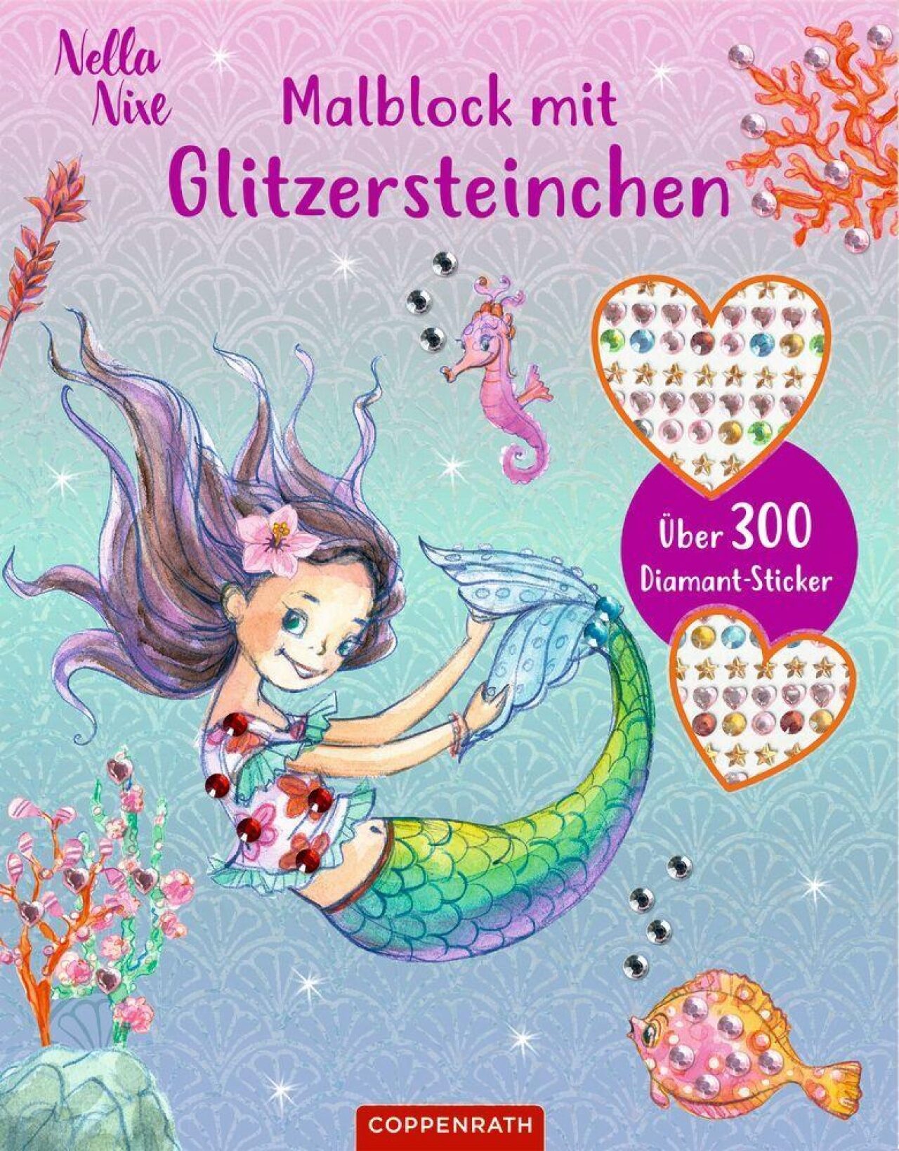 Malblock mit Glitzersteinchen: Über 300 Diamantsticker (Nella Nixe): mit über 300 Diamantstickern zum Verzieren - Bild 3