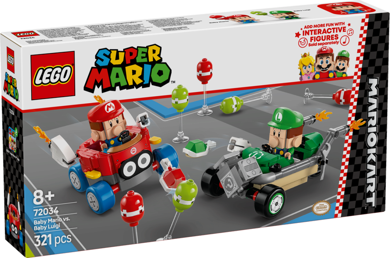 Lego® Super Mario™ Herren Rote Lego® Super Mario 72034 Mario Kart™ – Baby Mario Vs. Baby Luigi - Bild 7