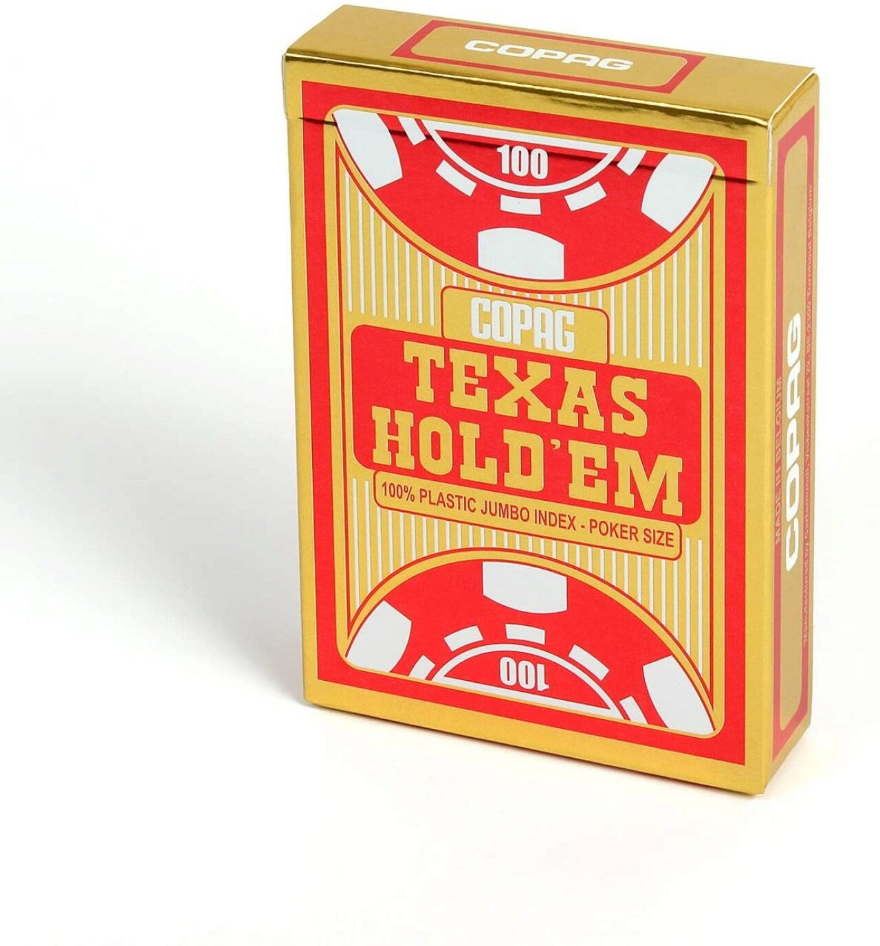 Ass Gold 10000999-0001 Copag Texas Hold Em - Jumbo Face - 2 Index - Red