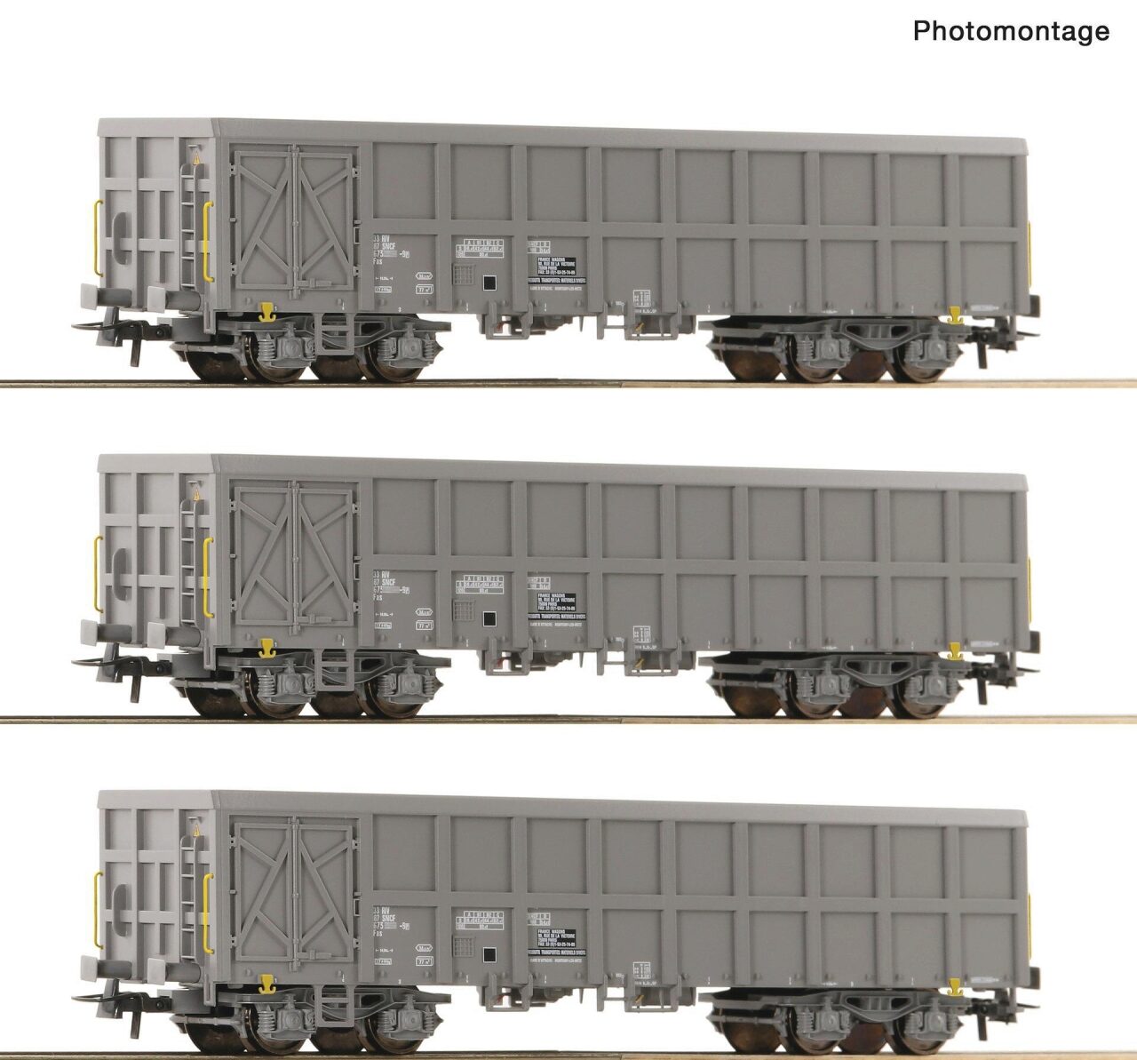 Roco 6600203 H0 3-Tlg. Set: Offene Güterwagen Fas, Sncf, Ep. V-Vi