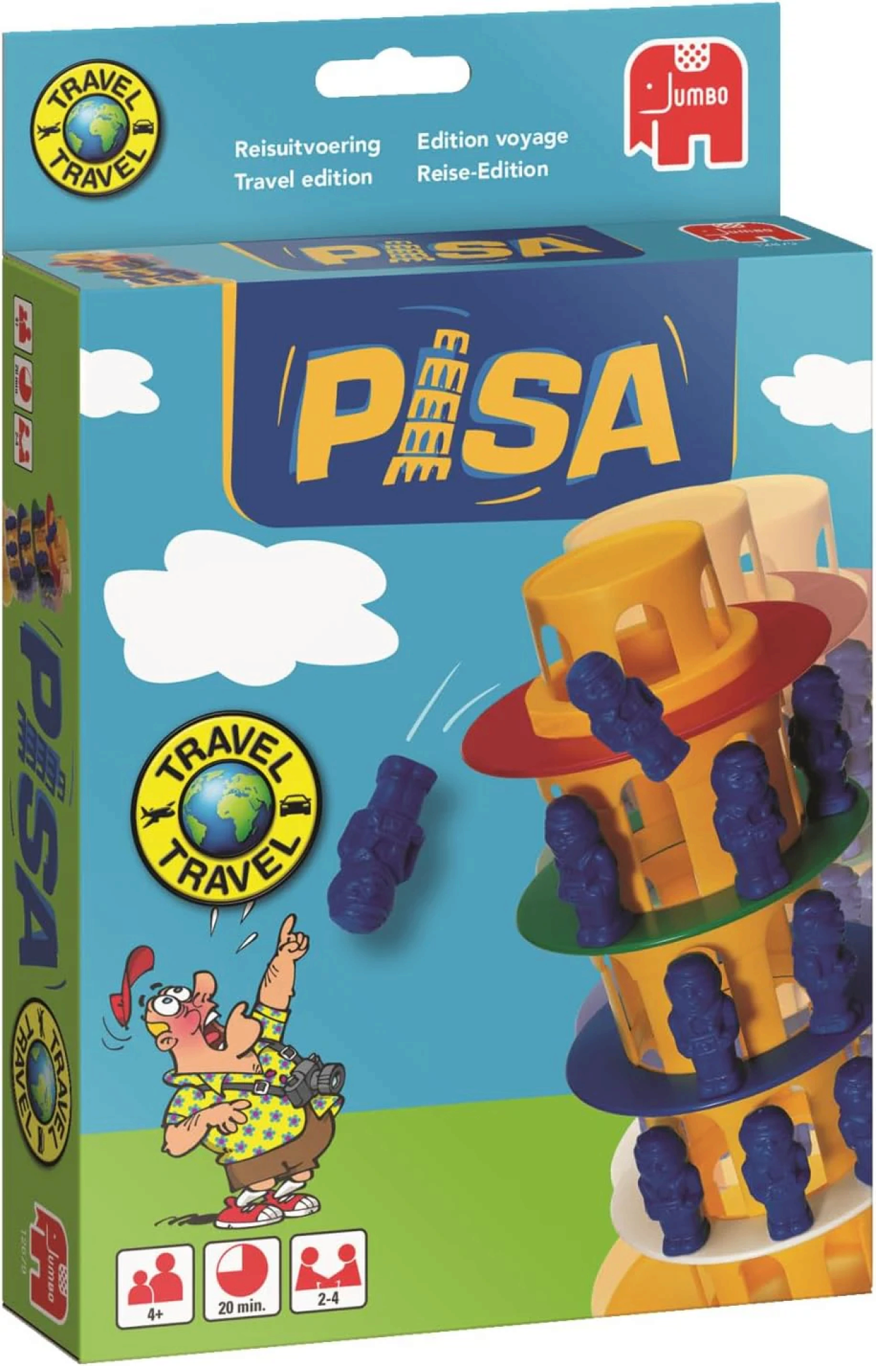 Jumbo Travel Pisa, Kompaktspiel, Farbig, Balancespiel, 4 Jahre + - Bild 3