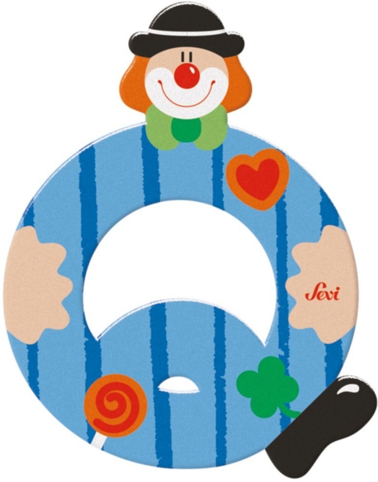Sevi 81753 Holzbuchstabe Q Clown 10 Cm