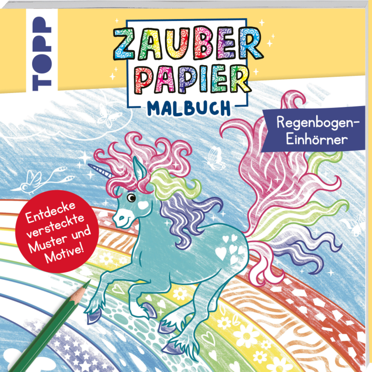 Frechverlag Topp 29244 Zauberpapier Malbuch Regenbogen-Einhörner