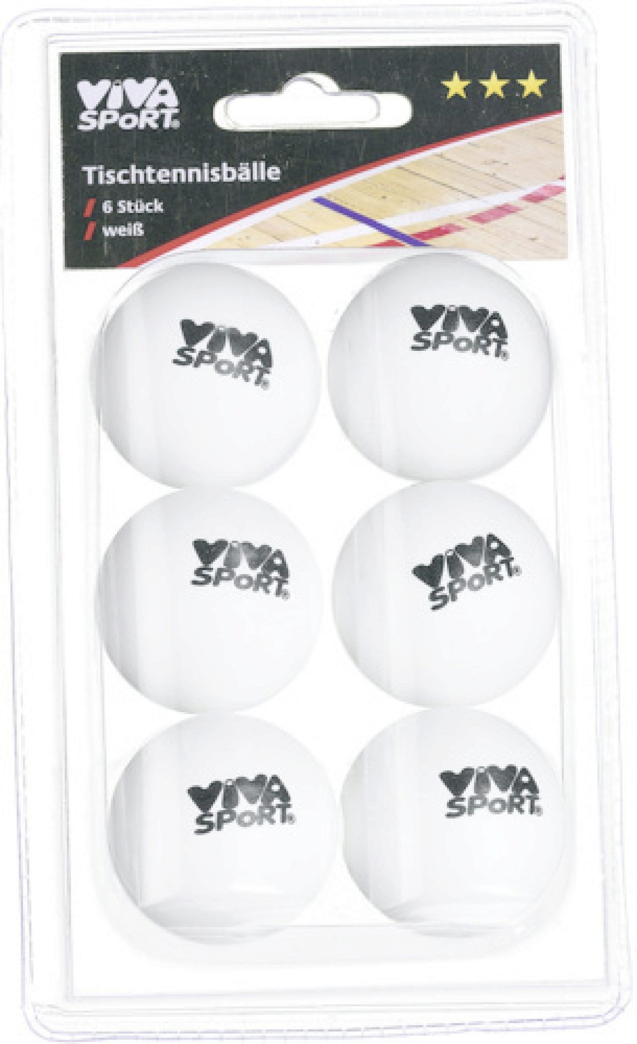 ViVa Sport Tischtennisbälle 6er Pack *** Sterne idee+spiel 