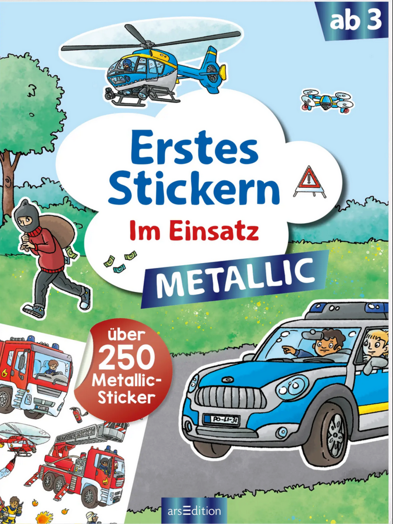 Ars Edition Erstes Stickern Metallic – Im Einsatz, Kinderbücher Von Sebastian Coenen - Bild 6
