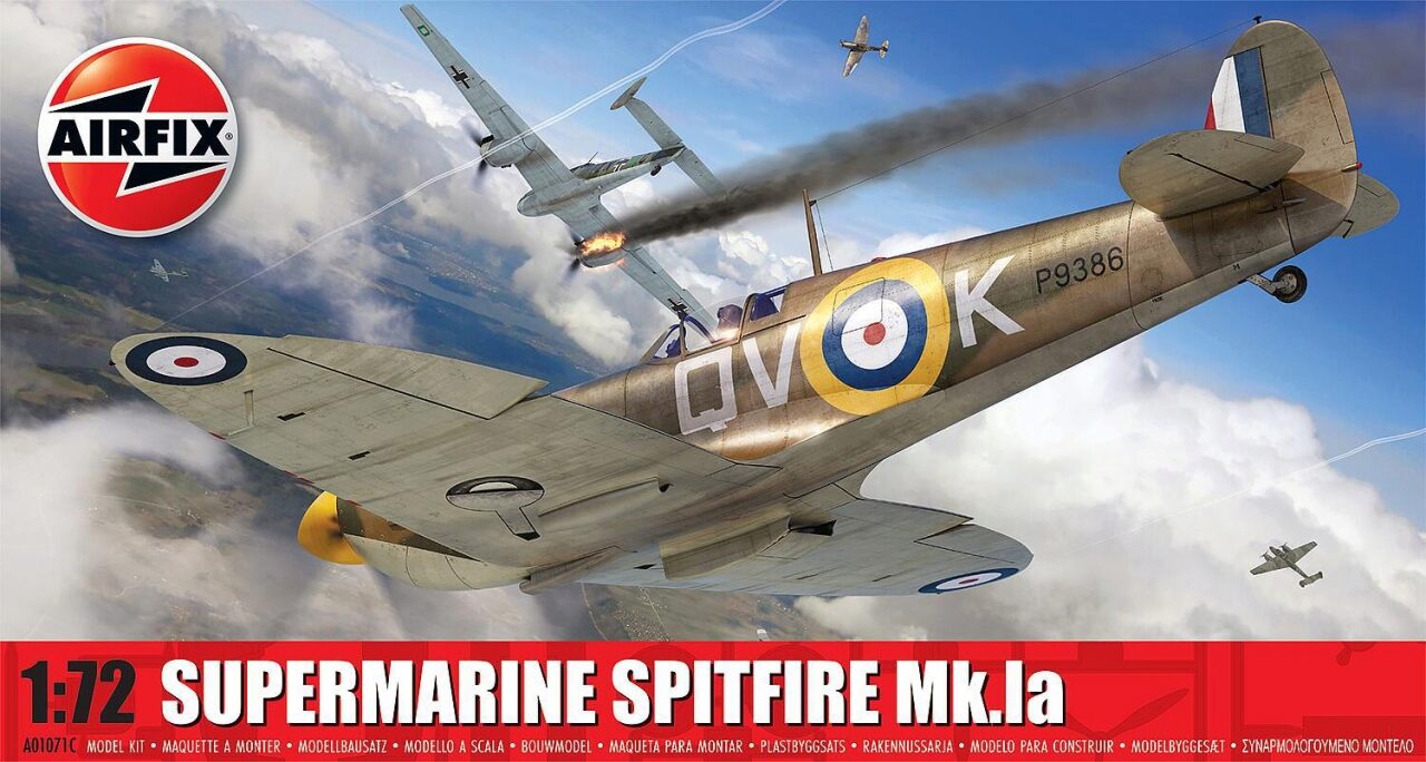 Airfix Standard-Modellset – A01071C Supermarine Spitfire Mk.Ia Modellbausatz – Kunststoff-Modellflugzeugbausätze für Erwachsene und Kinder ab 8 Jahren, Set enthält Gussrahmen - Bild 4