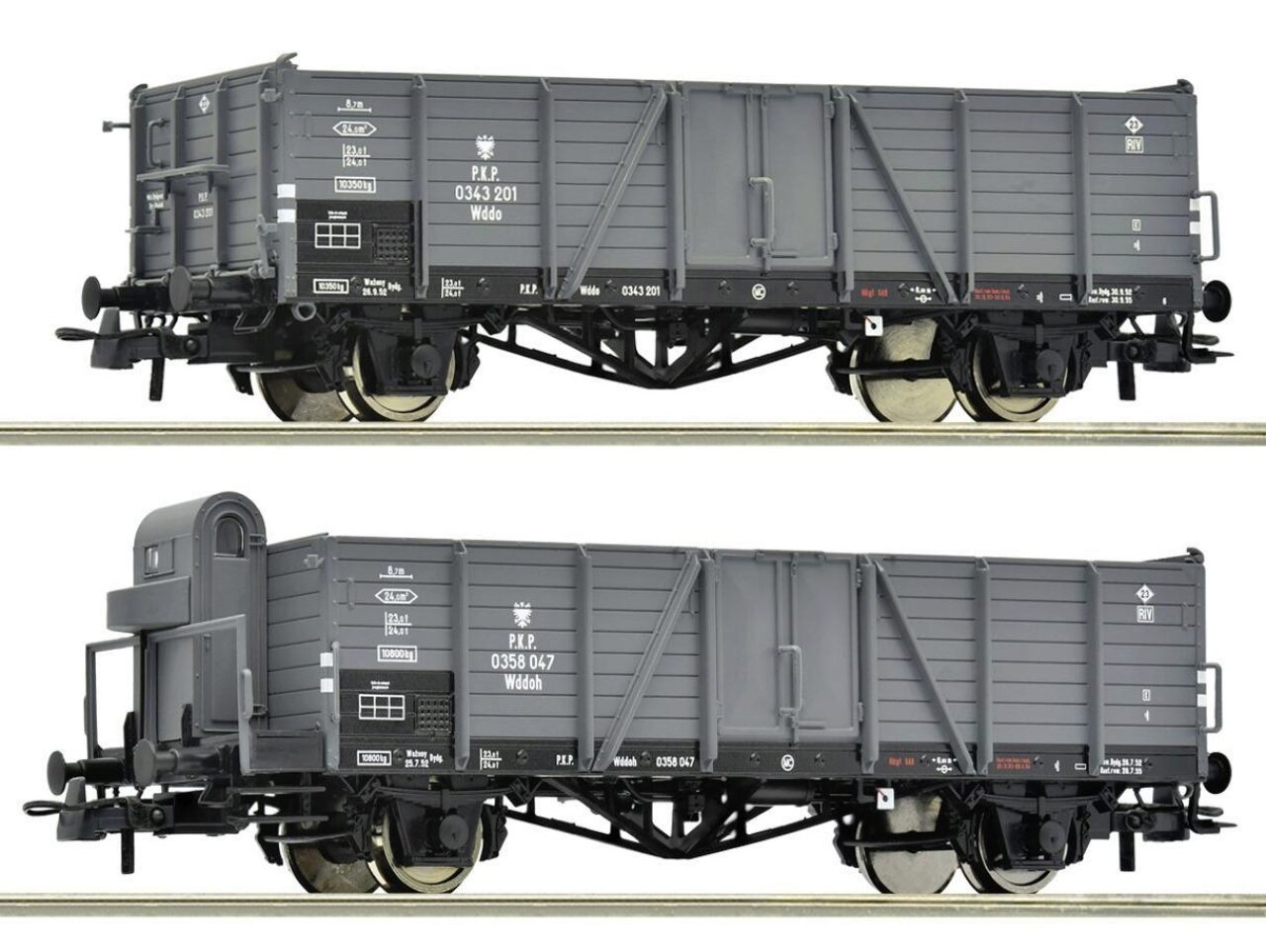 Roco 6600216 H0 2-Tlg. Set: Offene Güterwagen, Pkp, Ep. Iii