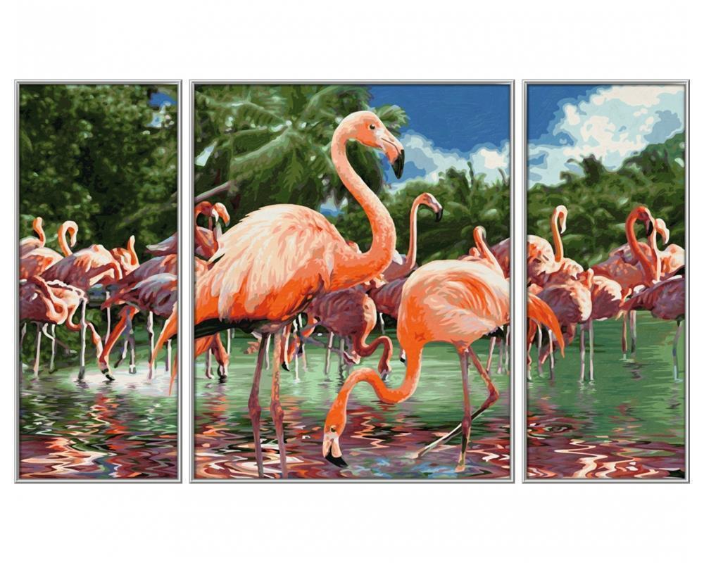 Flamingos Schipper 609260782 Malen nach Zahlen Triptychon 50 x 80 cm