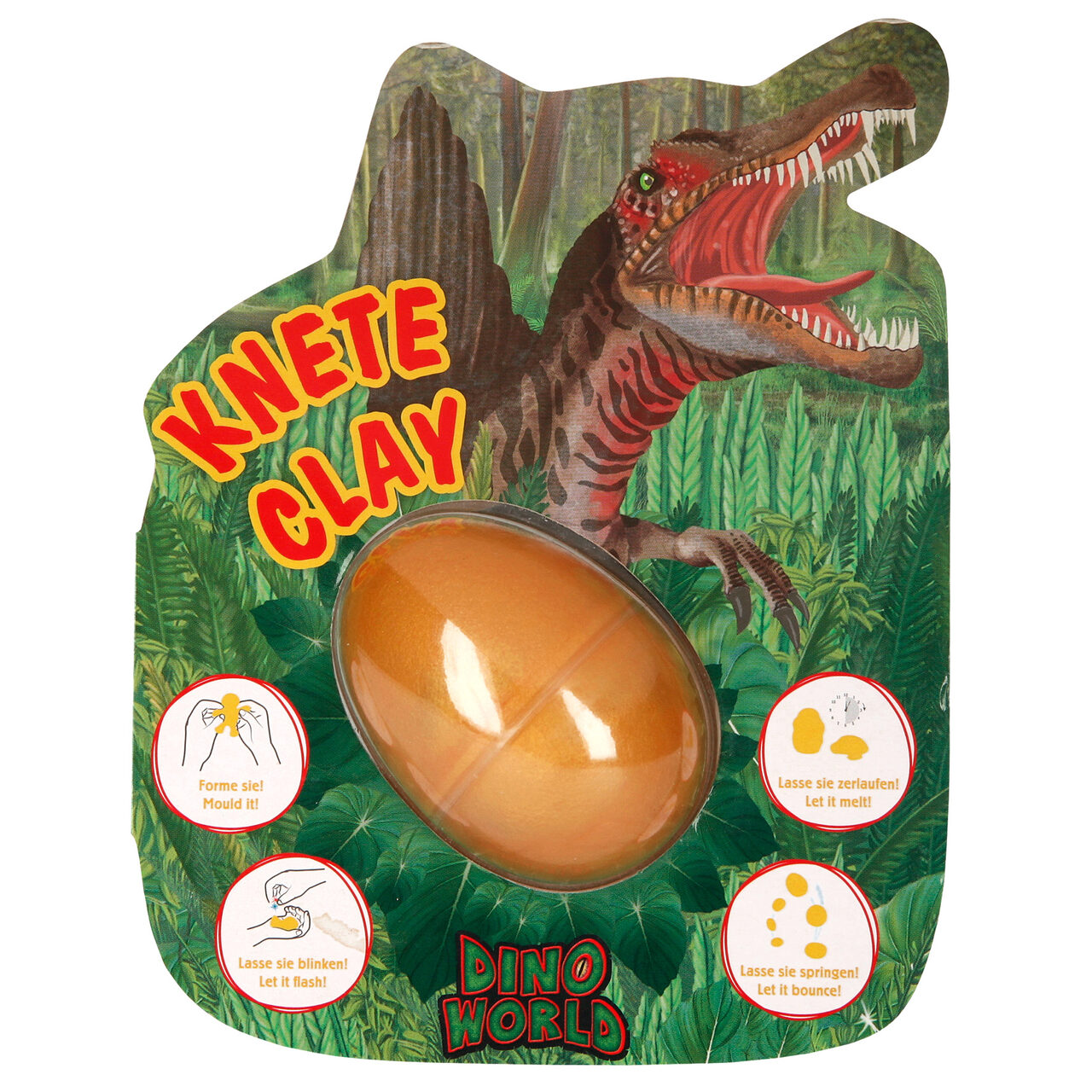 Intelligente Knete Formknete 6417 Dino World Spring Knete im Ei mit Flashkugel 
