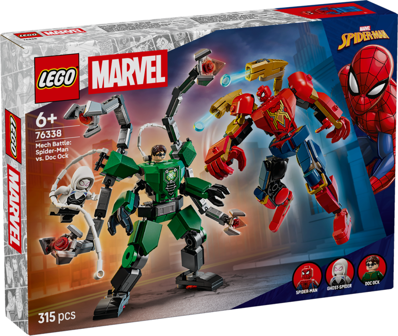 LEGO Marvel Mech-Duell: Spider-Man vs. Doc Ock 76338 | Superhelden Spielzeug ab 6 Jahren für Jungen, mit 2 Actionfiguren, 3 Minifiguren, Shootern, Geschenk für Kinder, 315 Teile - Bild 18