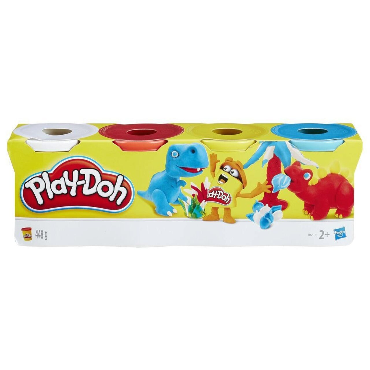 Hasbro Play-Doh Blau/Gelb/Rot Hasbro B6508es0 16 X Play-Doh 4Er Pack Grundfarben Weiß - Bild 2