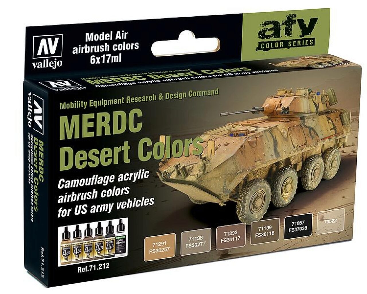 brandneu Vallejo Farb-Set, MERDC Wüstentarnung US Armee, 6x17ml Artikel 71212 - Bild 3