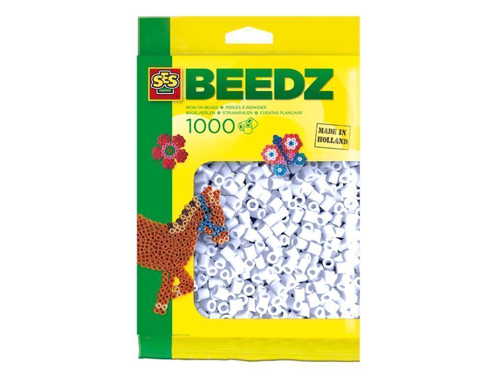 SES Creative Beedz Bügelperlen | Nachfüllpackung Weiß | 1000 Stück | Ergänzung für jedes Bastelset, für Kinder ab 5 Jahren, PVC-frei, kombinierbar mit allen Farben, für neue Motive und Muster - Bild 4