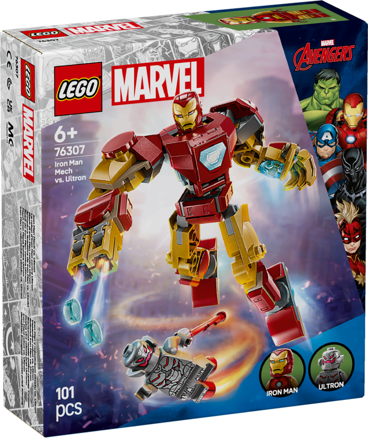 LEGO Marvel Iron Man Mech vs. Ultron 76307 | Spielzeug ab 6 Jahren für Jungen, Superhelden Actionfigur, bewegliche Körperteile, 2 Minifiguren, Geschenk, 101 Teile - Bild 18