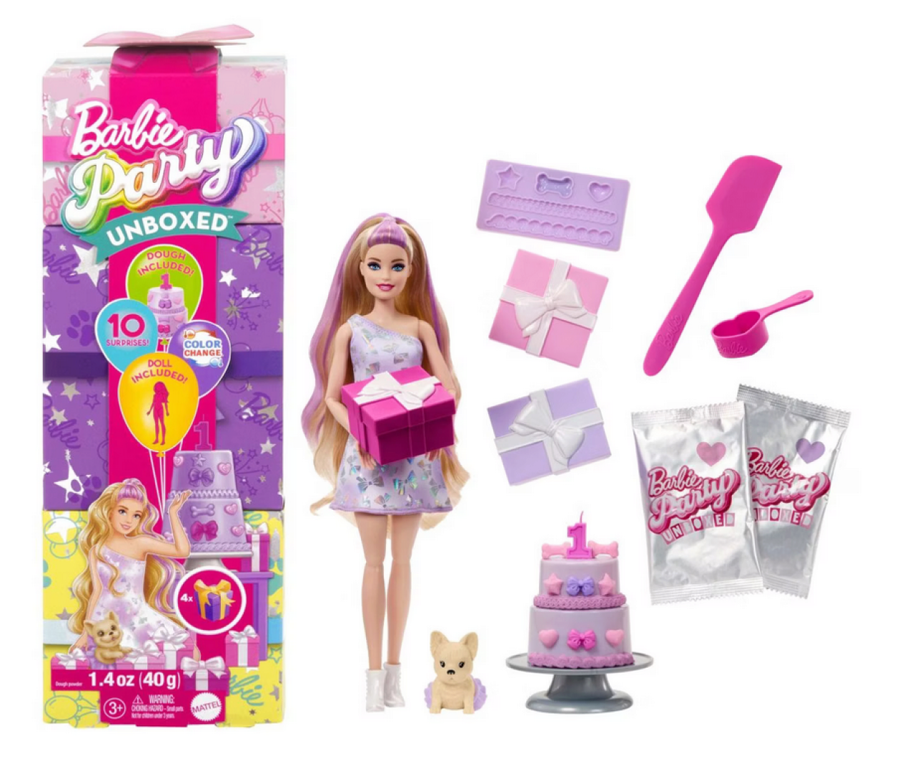 MATTEL® JFG70 Barbie Party Unboxed Haustier Geburtstag Serie, NEU & OVP - Image 3