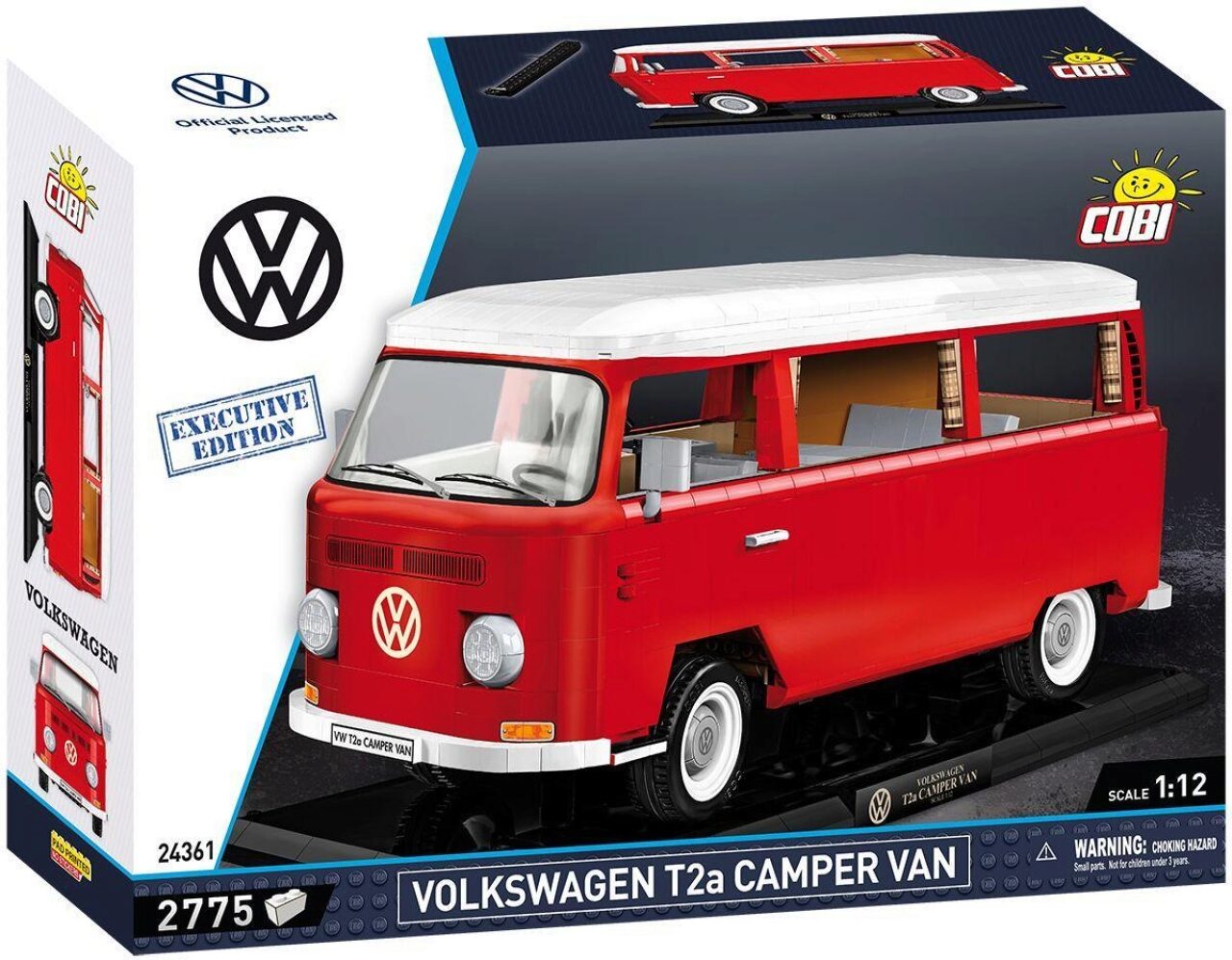 COBI Volkswagen T2a Camper Van, Maßstab 1:12, 2.775 Teile | Bedruckt (Pad Printed), Executive Edition, Ausgestatt mit Camper-Interieur, Bewegliche Teile, Ständer, Made in EU, Ab 11+ - Bild 3