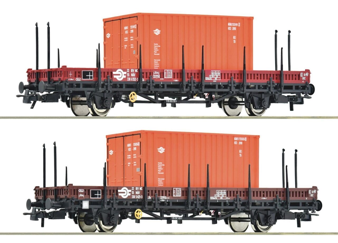 Roco 6600076 H0 2-Tlg. Set: Schwenkrungenwagen Ks, Mav, Ep. Iv - Image 3