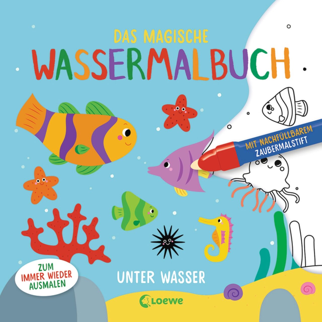 Loewe Verlag 978-3-7432-1469-9 Das Magische Wassermalbuch - Unter Wasser