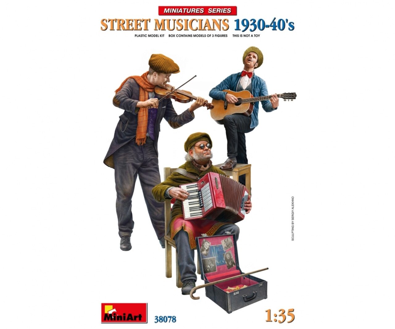 Miniart Models 550038078 1:35 Figuren (3) Straßenmusiker Der 1930Er Und 1940Er Jahre
