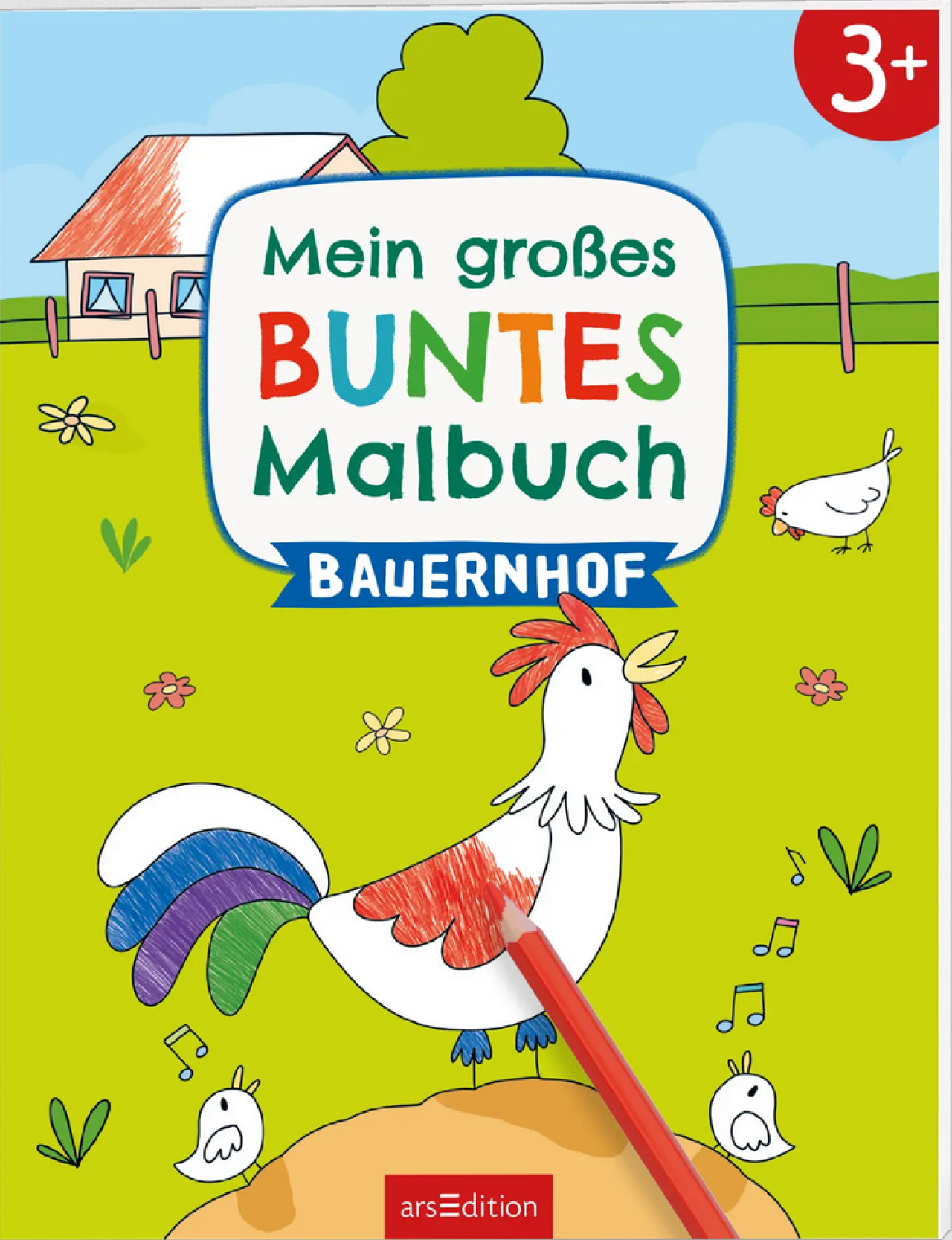 Ars Edition Jungen Schwarz Arsedition 135639 Mein Großes Buntes Malbuch – Bauernhof