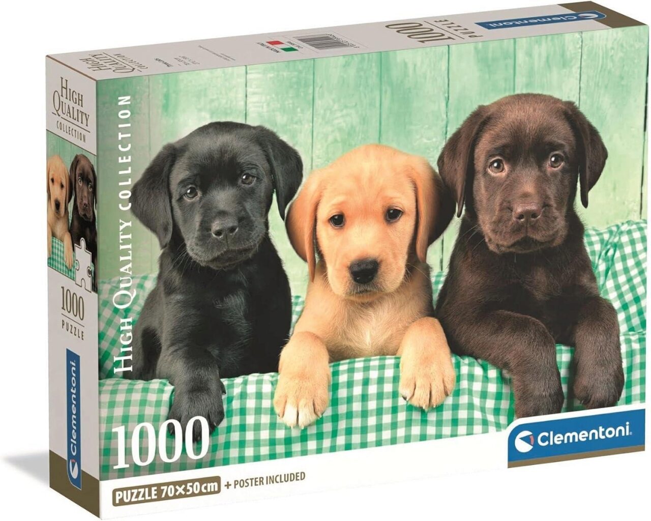 Clementoni 39946 Puzzle 1000 Teile High Quality Collection Compact Three Labradors