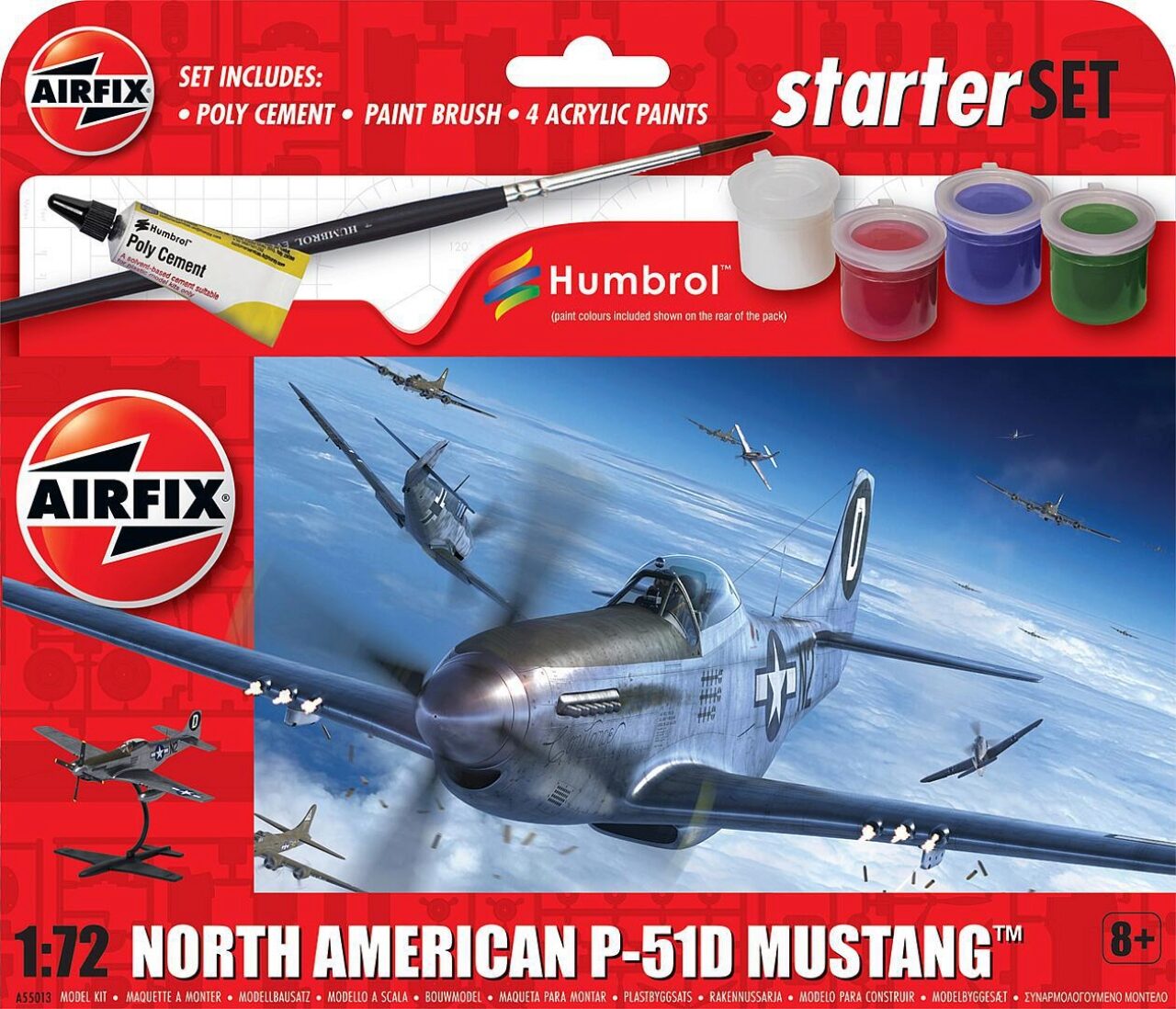 Airfix A55013 1:72 Starter Set - North American P-51D Mustang