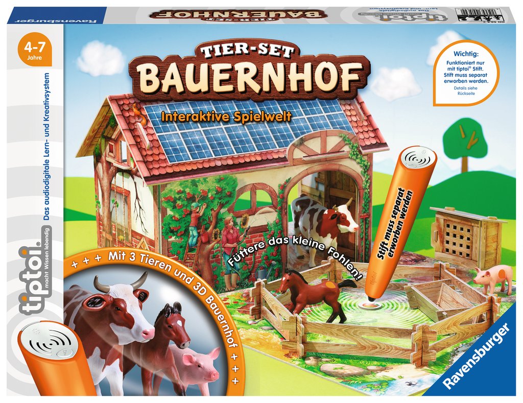 Ravensburger Tiptoi Tier-Set Bauernhof Fördert Kreativität Freies Rollenspiele 