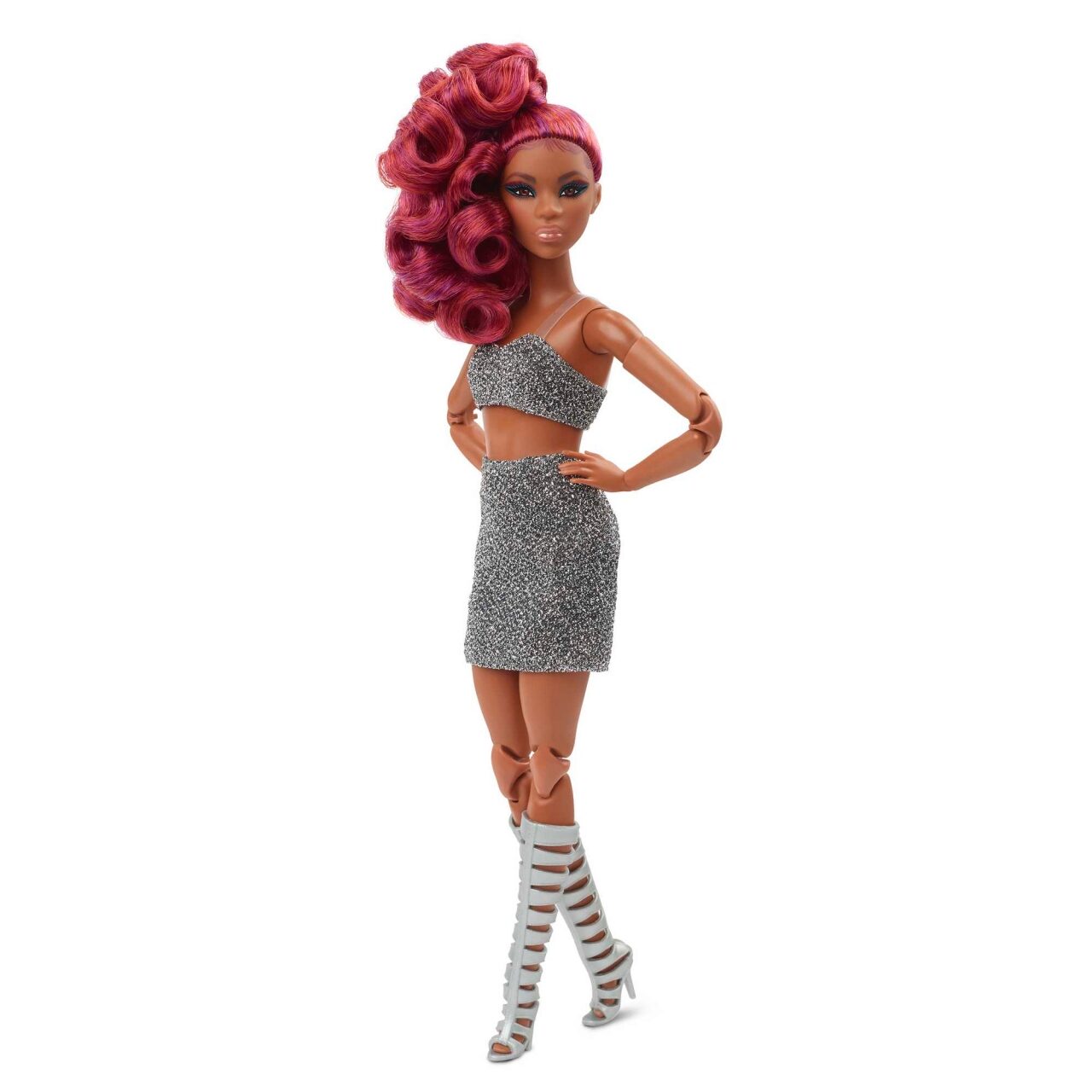 Mattel Barbie Fashionistas original Rock rot Glitzer NEU 