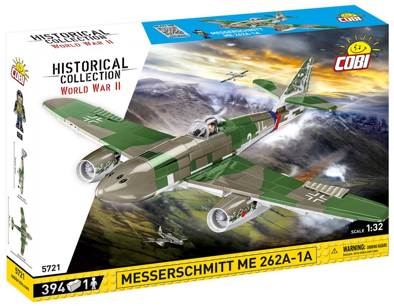 COBI-5721 KLEMMBAUSTEINE WW2 JAGDFLUGZEUG MESSERSCHMITT ME 262A-1A 390 TEILE - Bild 10