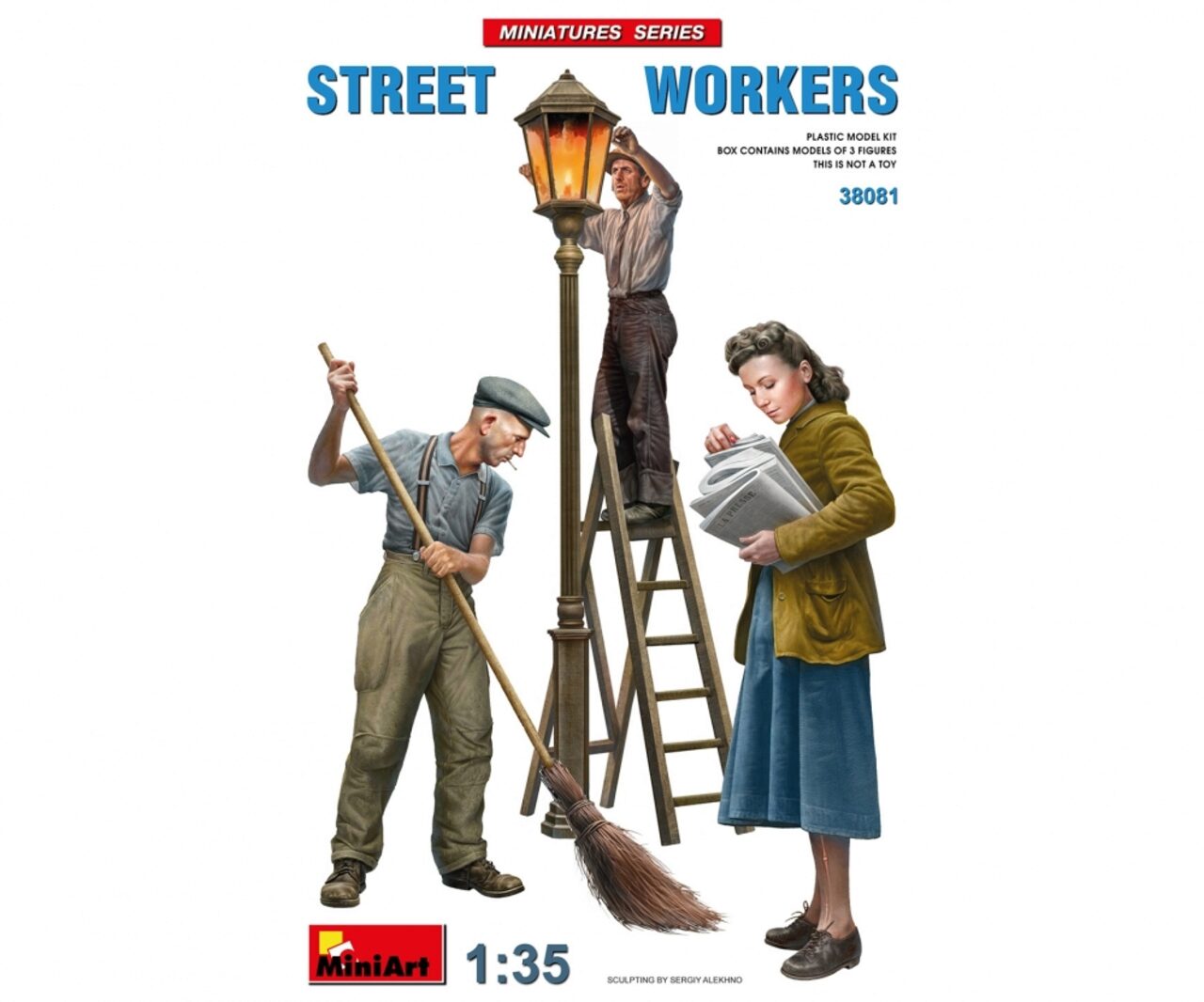 Miniart Models 550038081 1:35 Figuren-Set Straßenarbeiter (3)