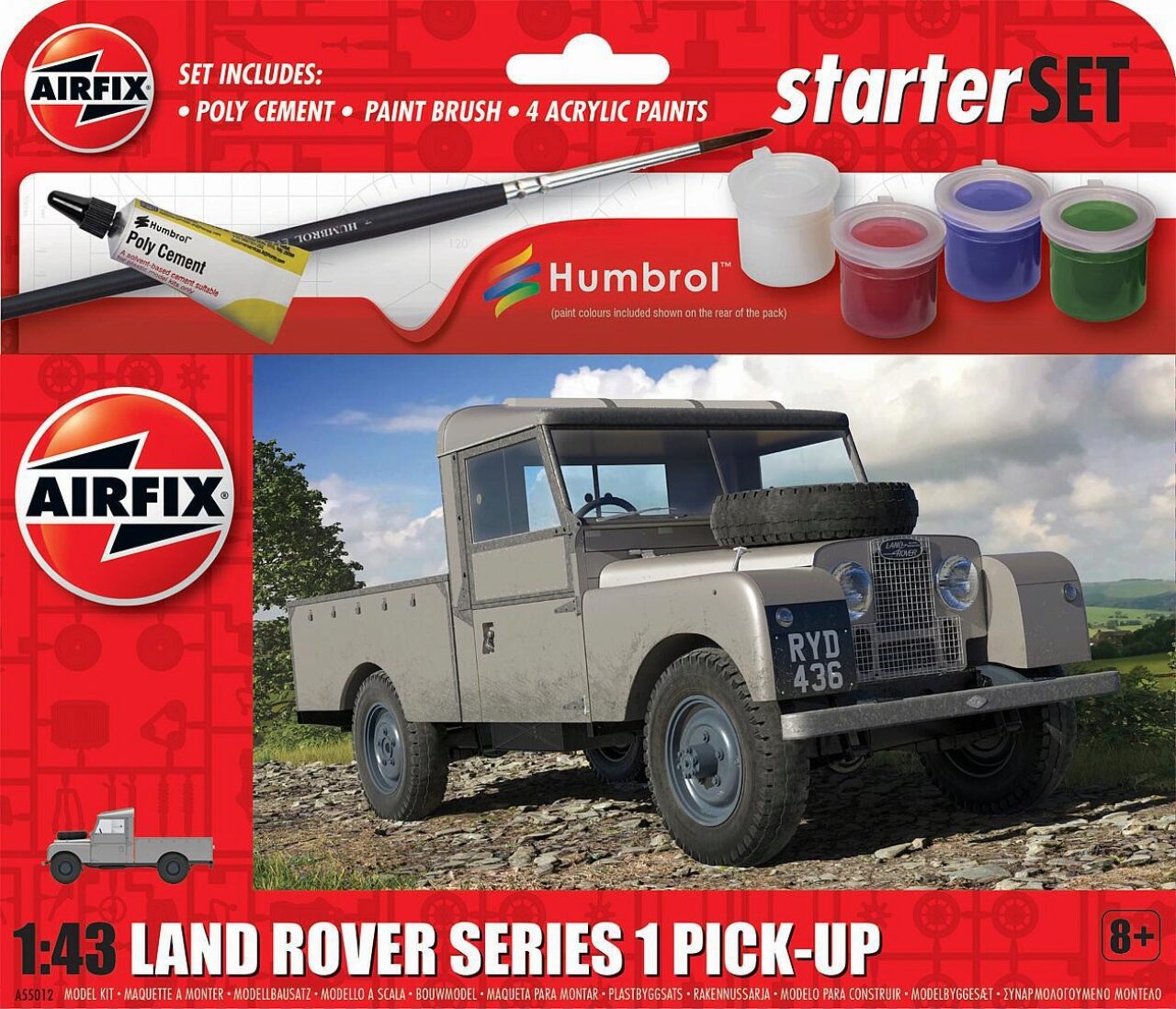 Airfix A55012 1:43 Starter Set - Land Rover Series 1