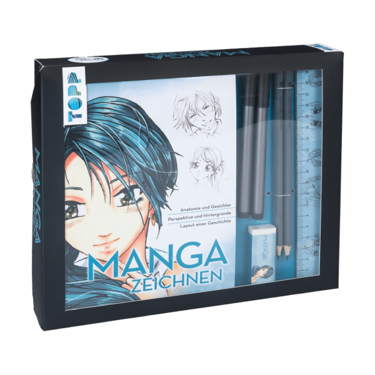 Frechverlag Topp 4375 Kreativ-Set Manga Zeichnen - Buch Mit Manga-Grundkurs