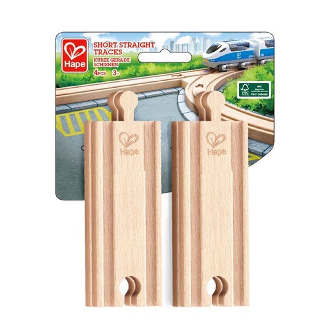 Hape E3778 Kurze Eisenbahnschienen, 4 Stück