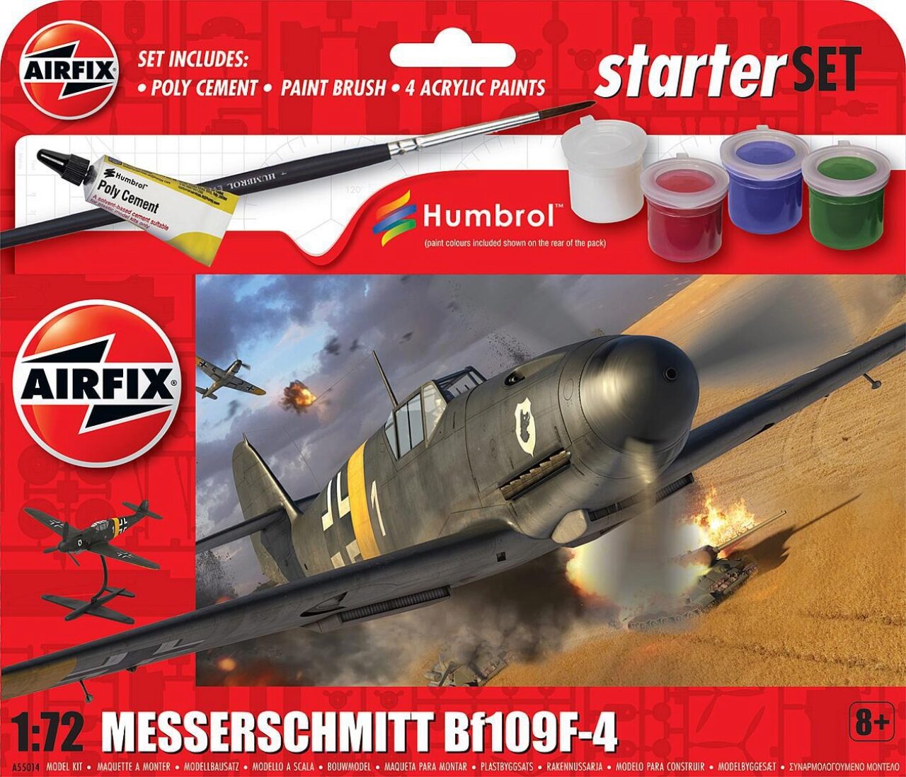 Airfix A55014 1:72 Starter Set - Messerschmitt Bf109f-4