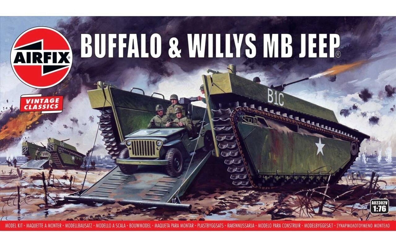 Airfix A02302v 1:76 Buffalo Amphibian Lvt & Jeep