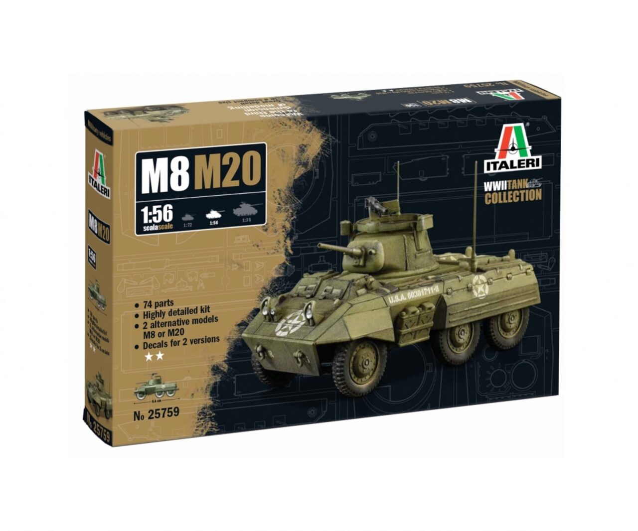 Italeri 510025759 1:56 M8/M20 Greyhound