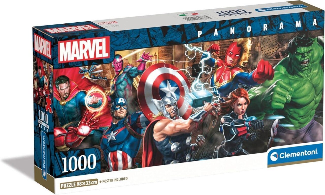 Clementoni 39877 Puzzle 1000 Teile Marvel Collection Panorama Compact
