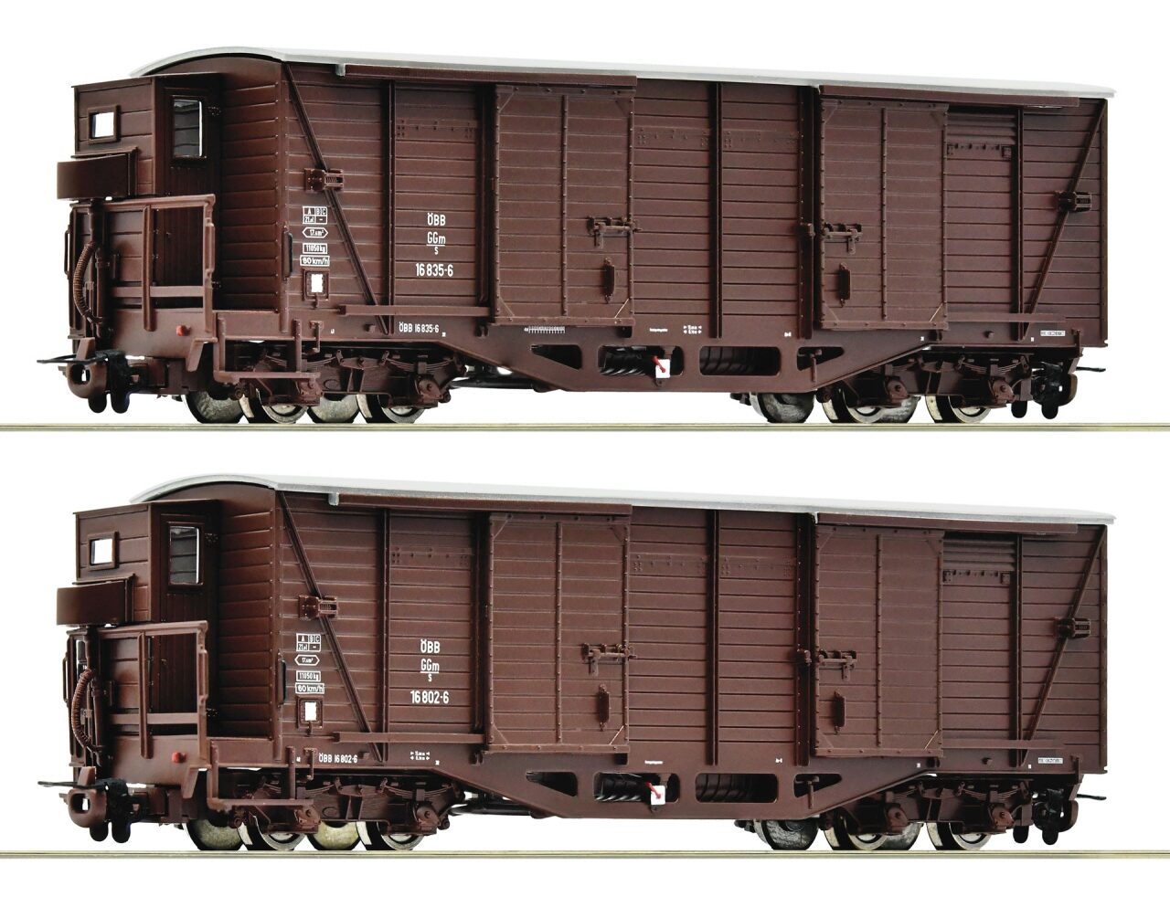 Roco 6640001 H0e 2-Tlg. Set: Gedeckte Güterwagen Ggm/S, Öbb, Ep. Iv